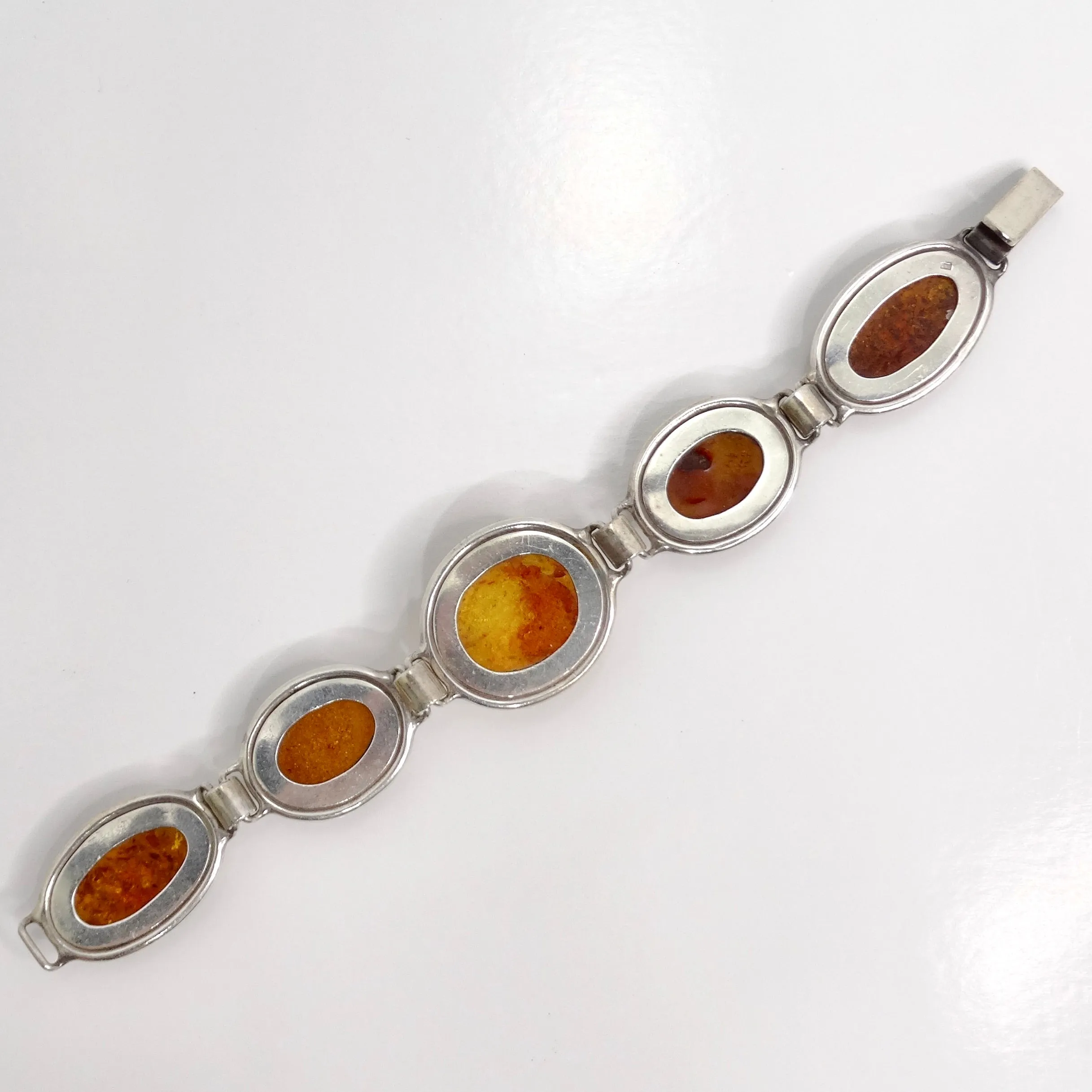 1970s Amber Silver Bracelet