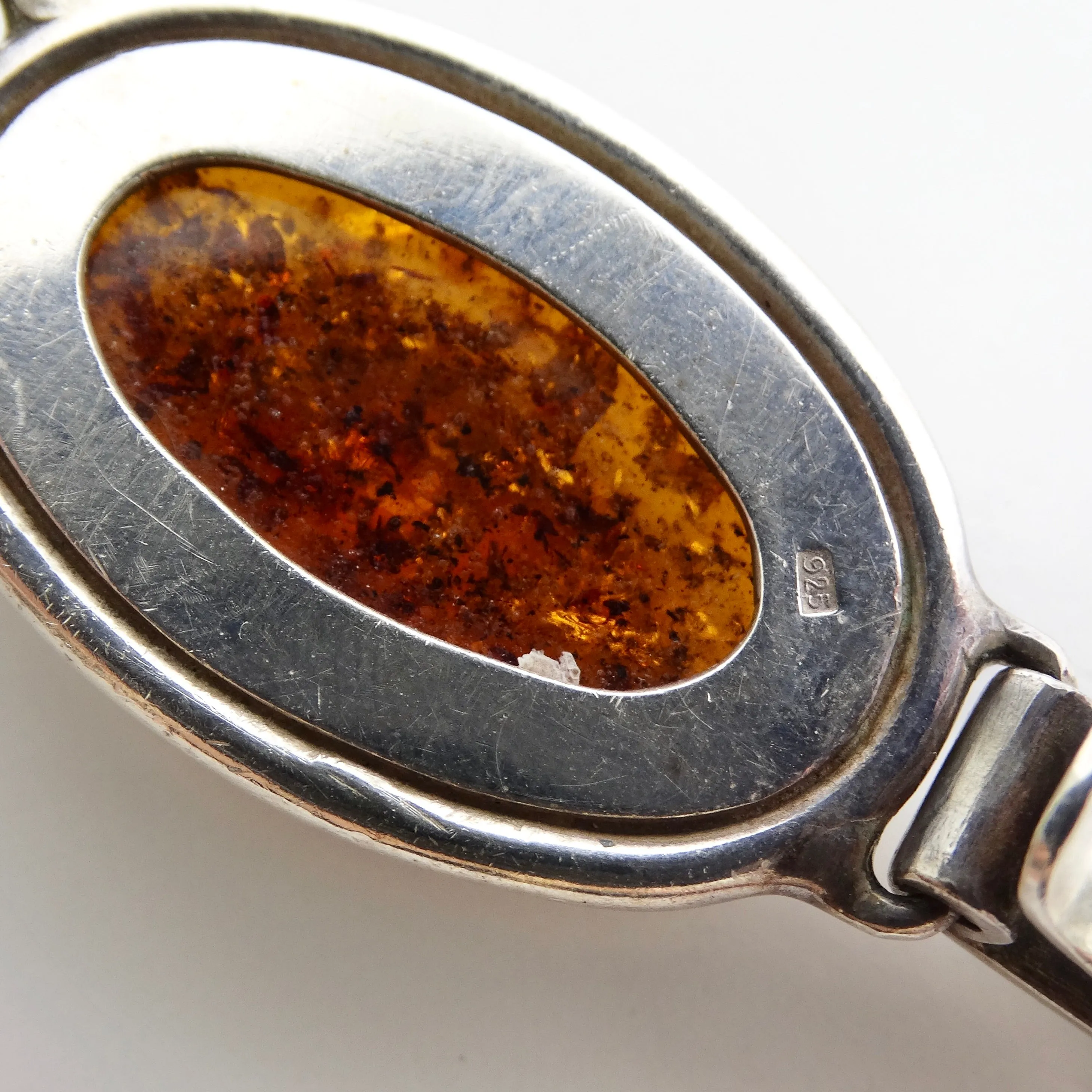 1970s Amber Silver Bracelet