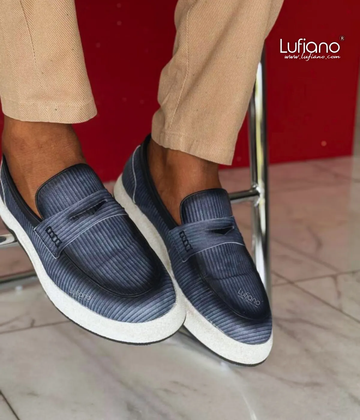 234  - Lufiano Slip On: Blue