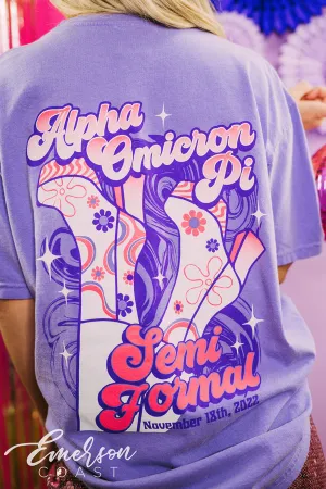 Alpha Omicron Pi Semi Formal Go Go Boots Tee