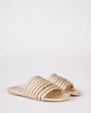 beanca sandal - creme pebble nappa lame