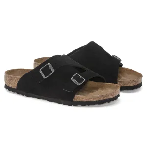 Birkenstock Men's Zurich Suede Leather Sandals Black