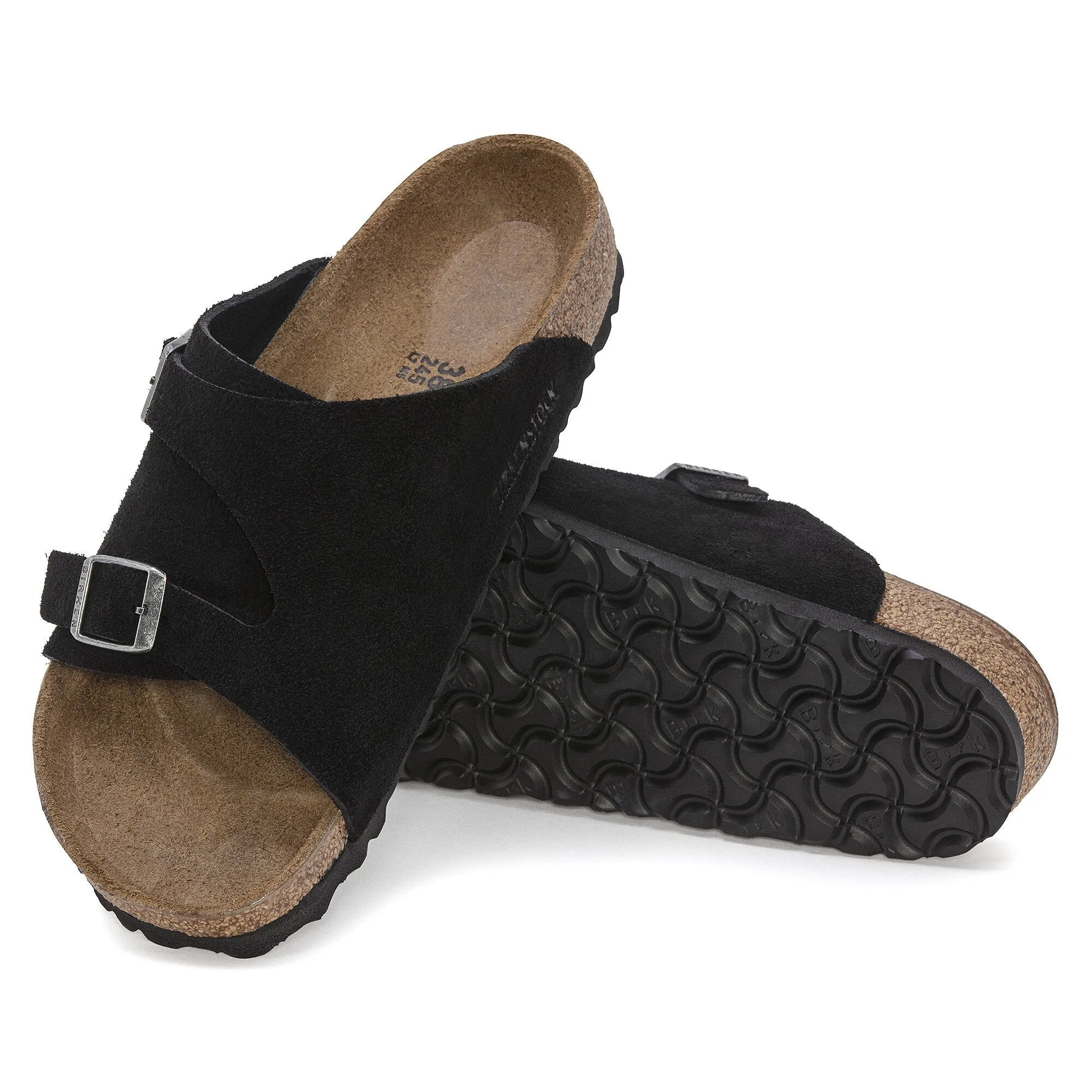 Birkenstock Men's Zurich Suede Leather Sandals Black