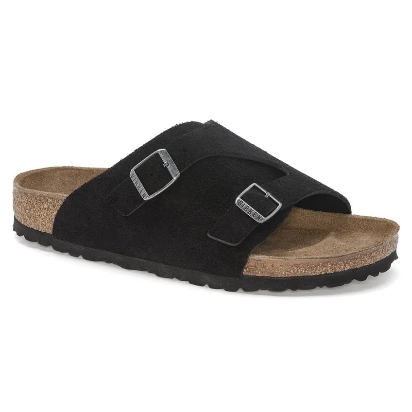 Birkenstock Men's Zurich Suede Leather Sandals Black