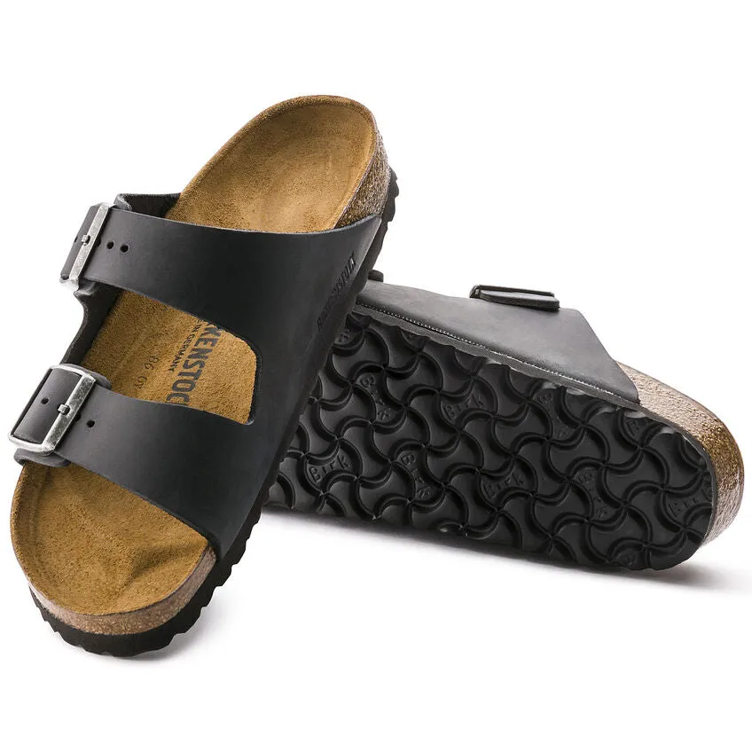 Birkenstock Unisex Arizona Oiled Leather Sandal - Black