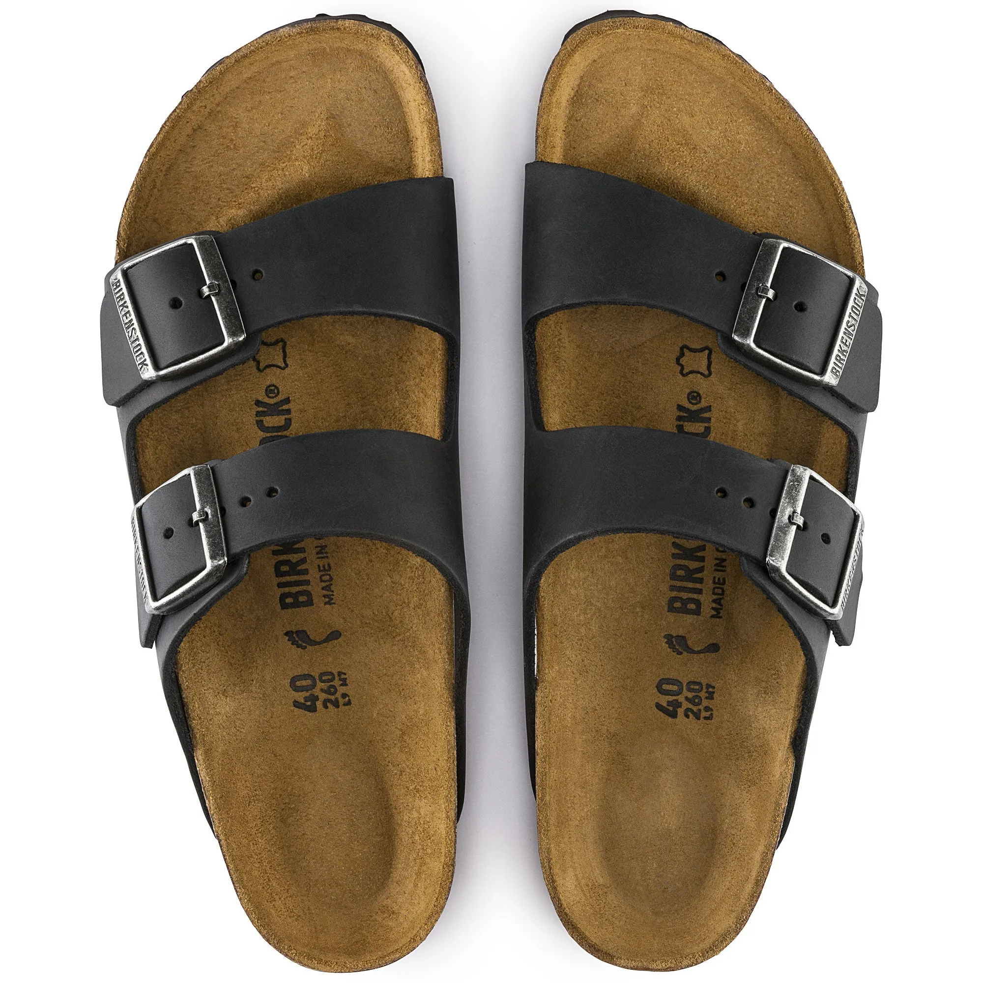 Birkenstock Unisex Arizona Oiled Leather Sandal - Black