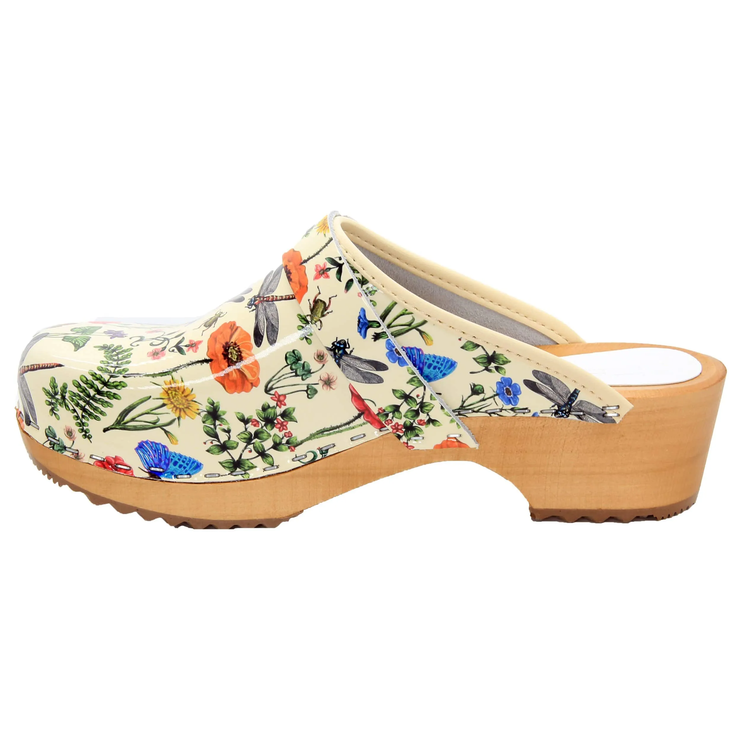 BJORK Dahlia Wood Open Back Leather Clogs - FACTORY SECOND