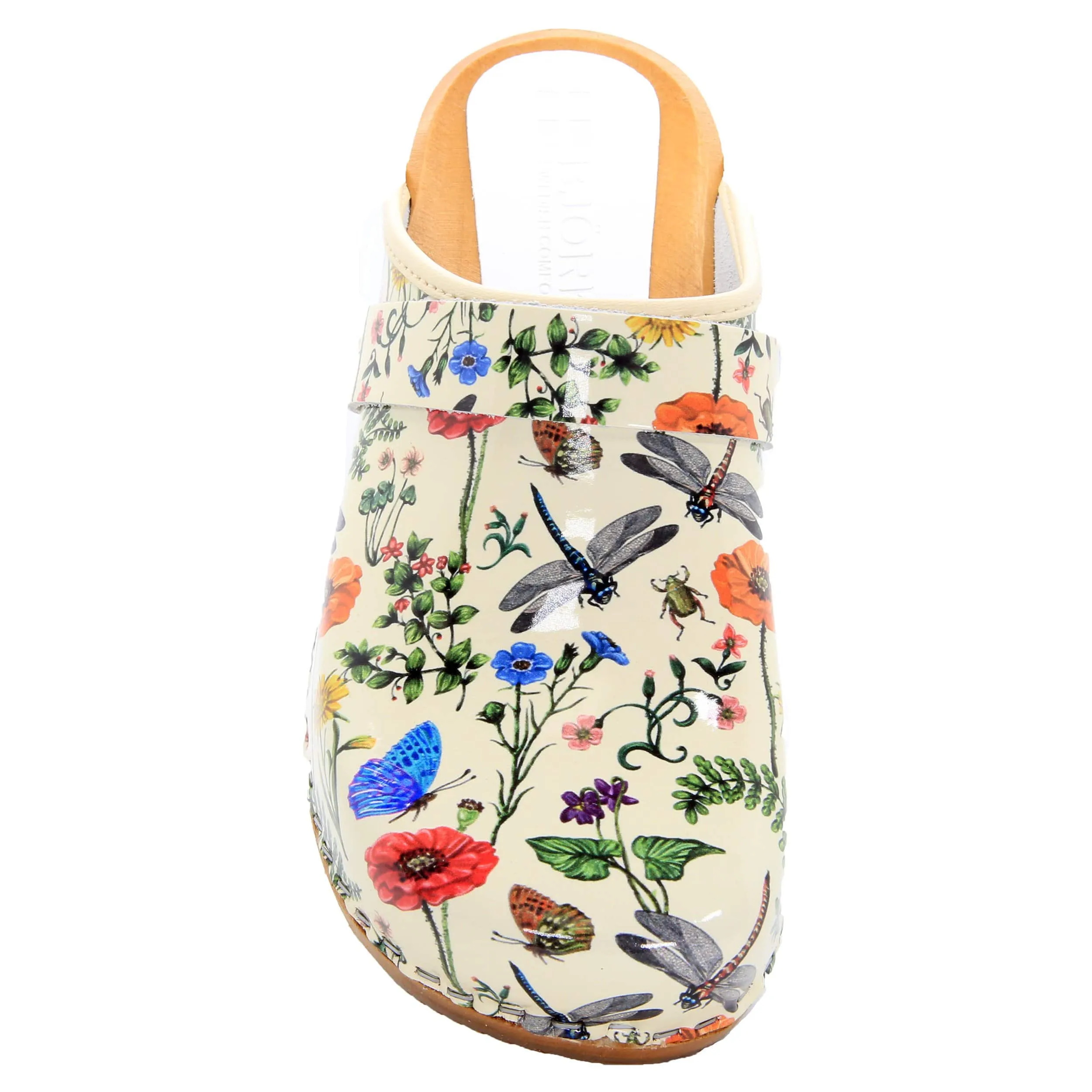 BJORK Dahlia Wood Open Back Leather Clogs - FACTORY SECOND
