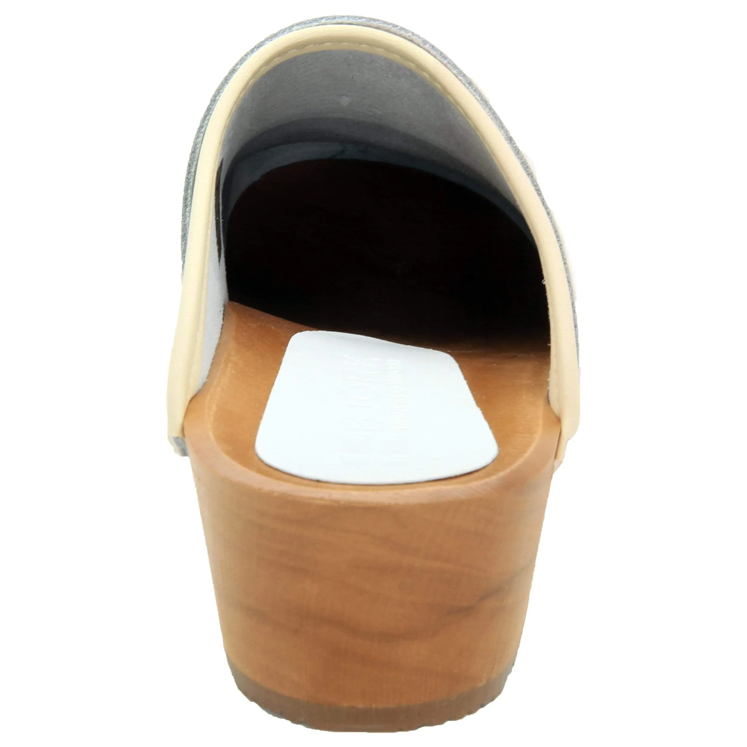 BJORK Dahlia Wood Open Back Leather Clogs - FACTORY SECOND