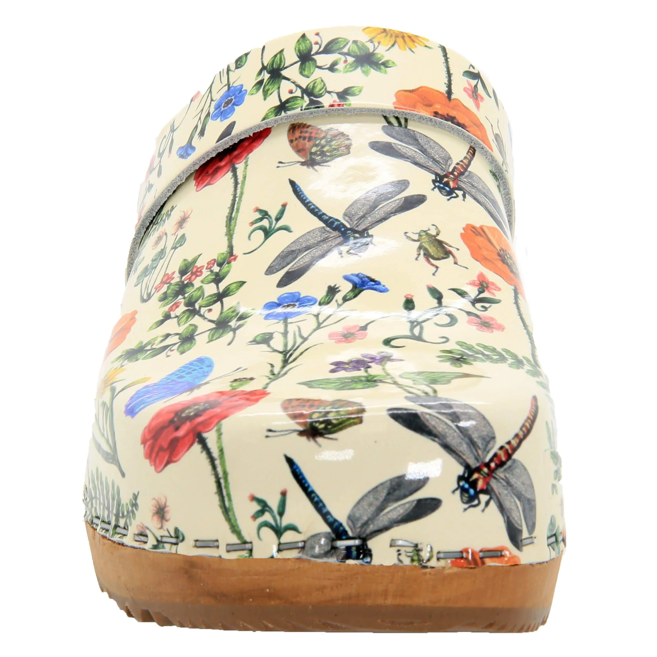 BJORK Dahlia Wood Open Back Leather Clogs - FACTORY SECOND