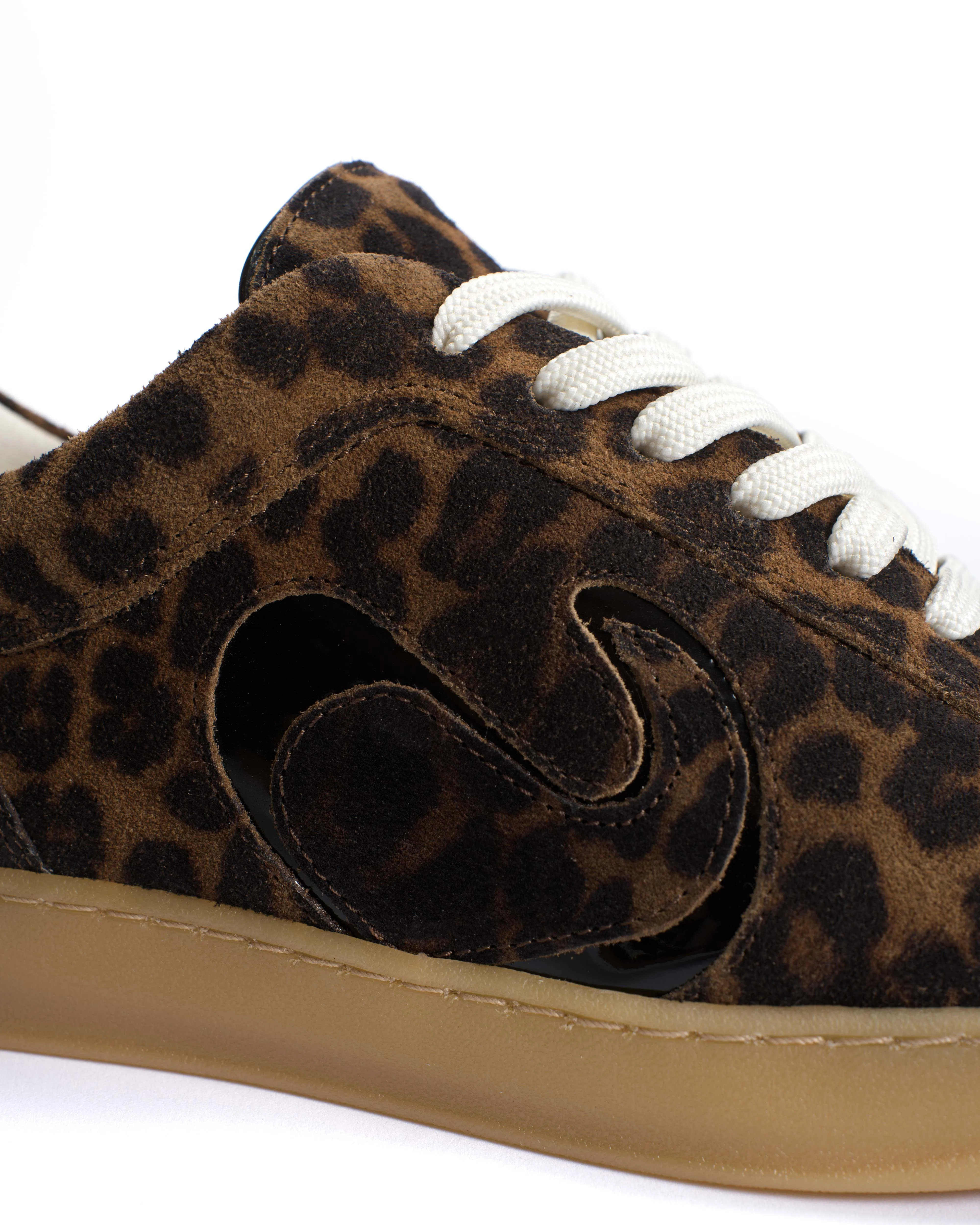 Blaire Calf suede print & polished soft calf Leopard & black