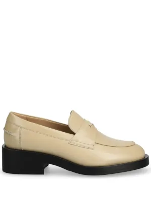 BOSS logo-plaque leather loafers