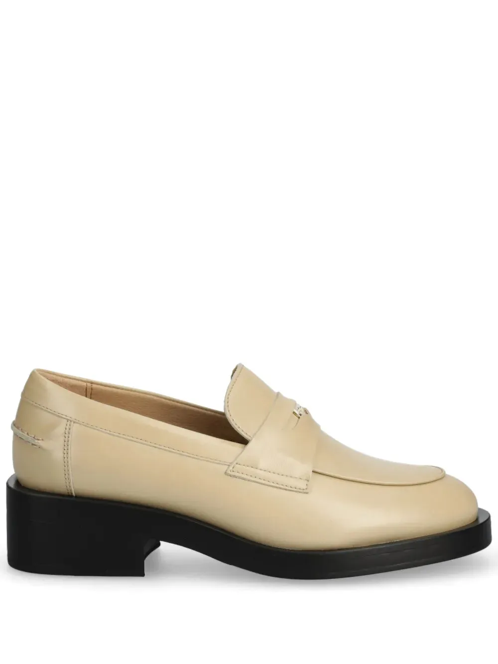BOSS logo-plaque leather loafers