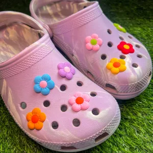 Bright Daisy Flower Shoe Charm Set (8 pieces)