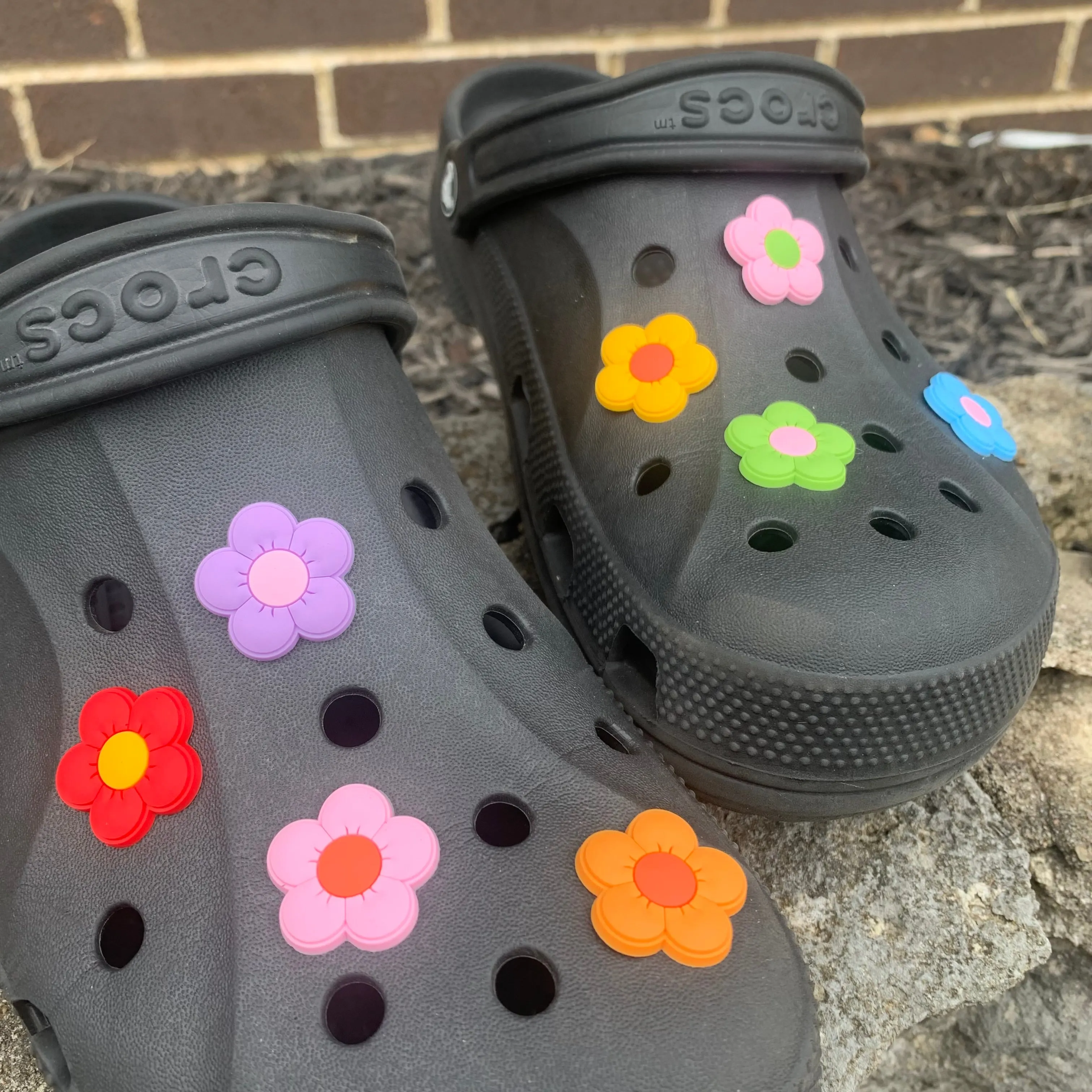 Bright Daisy Flower Shoe Charm Set (8 pieces)