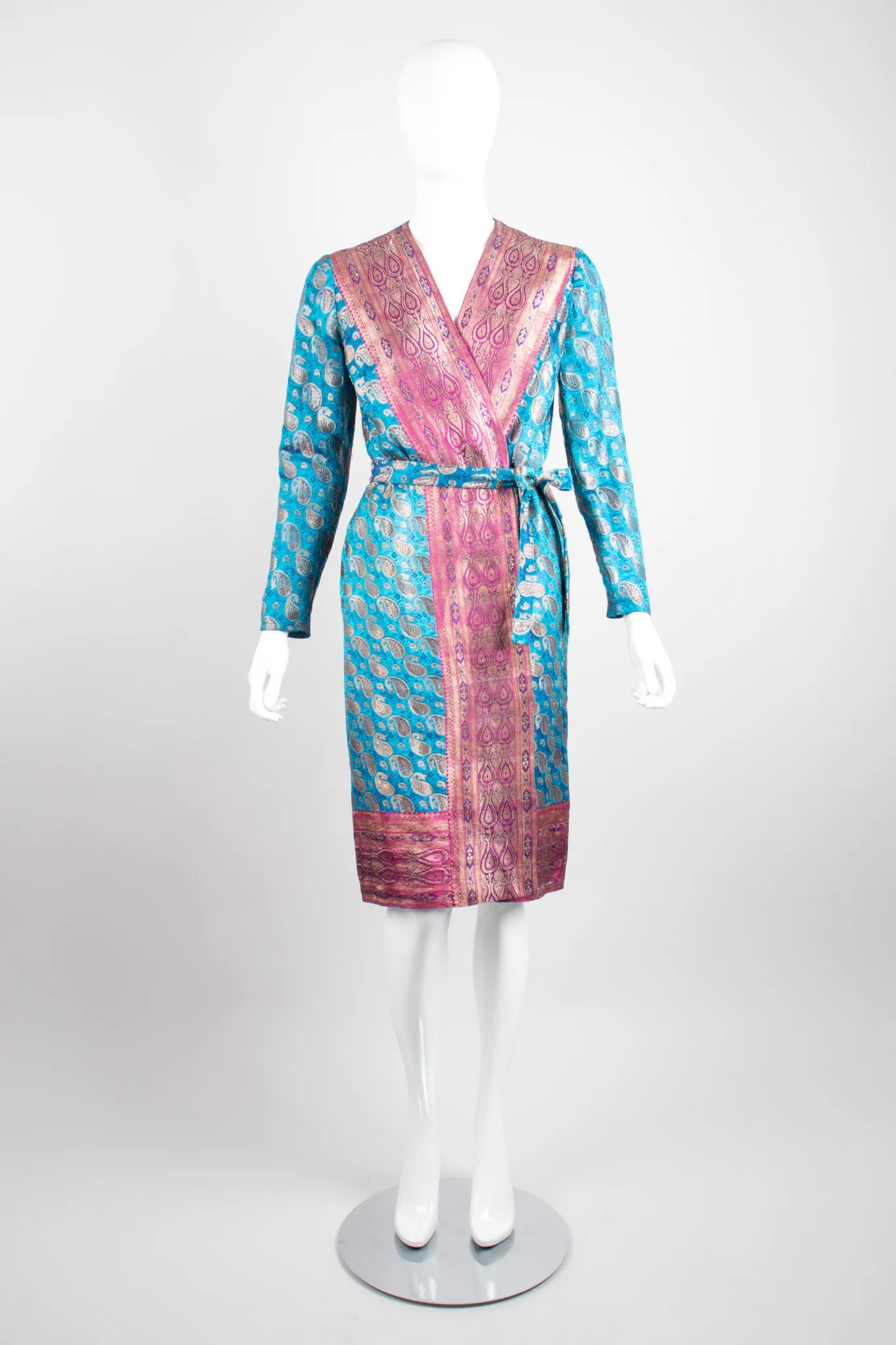 Brocade Wrap Smoking Dress