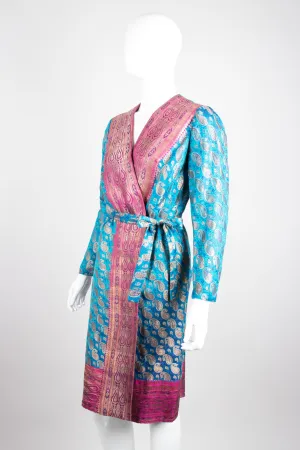 Brocade Wrap Smoking Dress