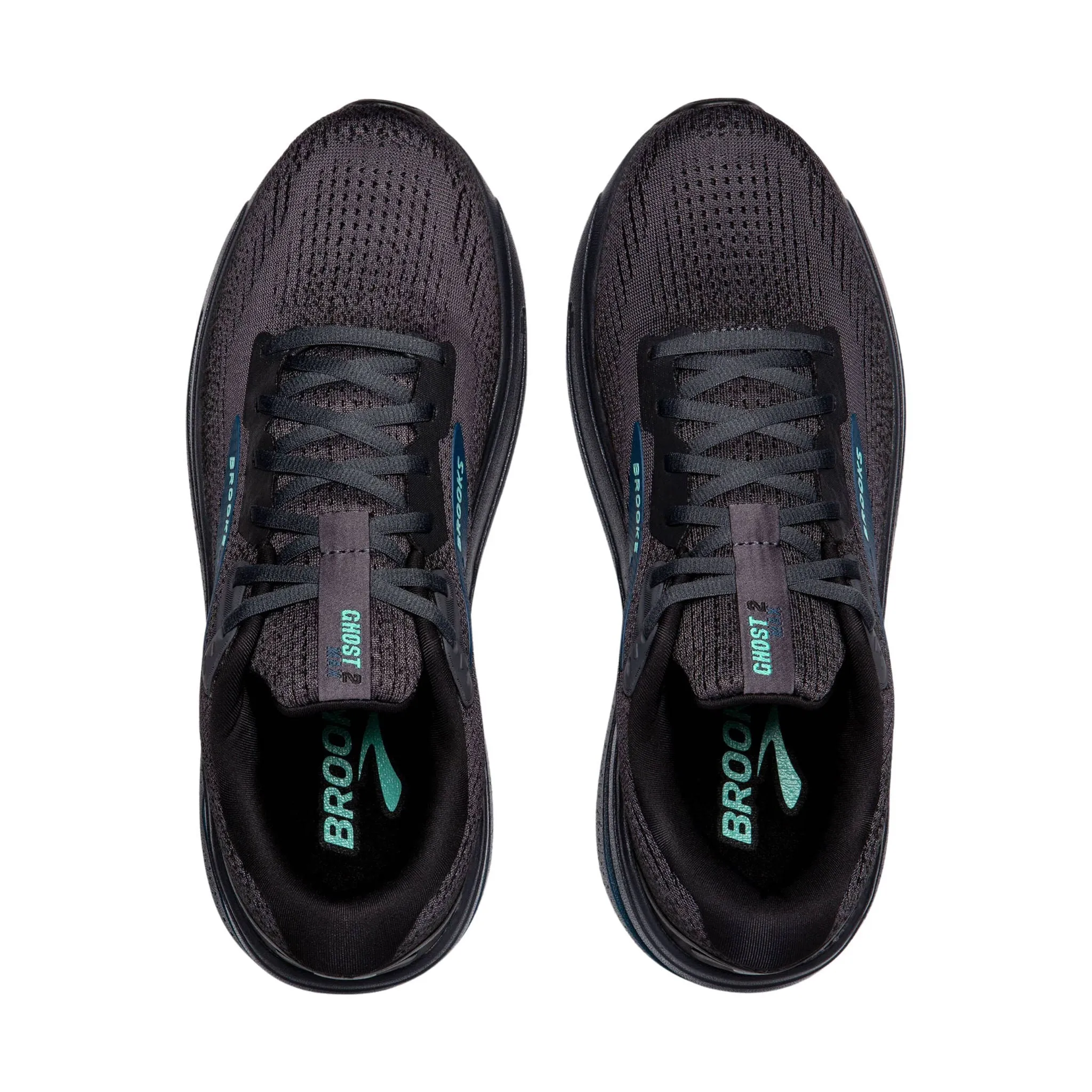Brooks Men's Ghost Max 2 Road Running Shoes - Ebony/Cockatoo/Blue Sapphire