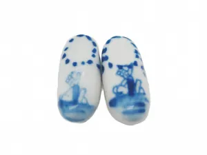Ceramic Dutch Wooden Shoe Miniature Pair (.75")