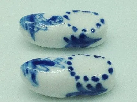 Ceramic Dutch Wooden Shoe Miniature Pair (.75")