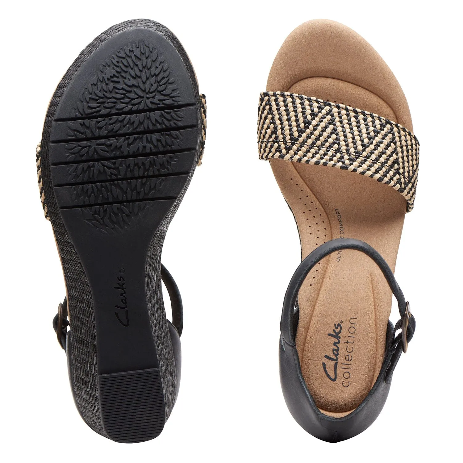 Clarks Rose Ease Sandals (Wide Fit)