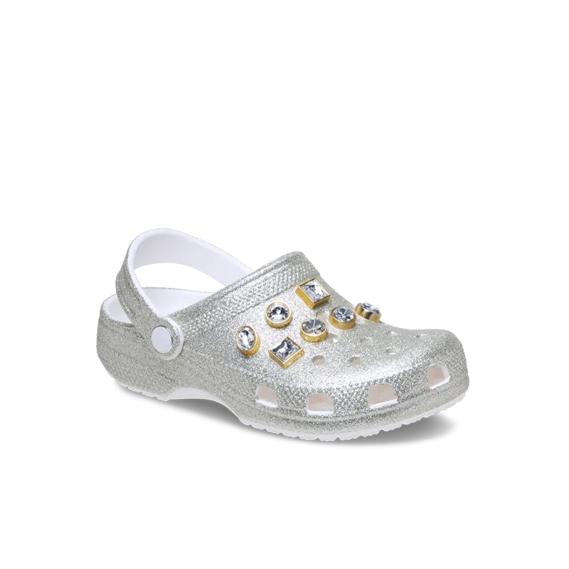 Classic Glitter Embellished Clog Silver (PS)