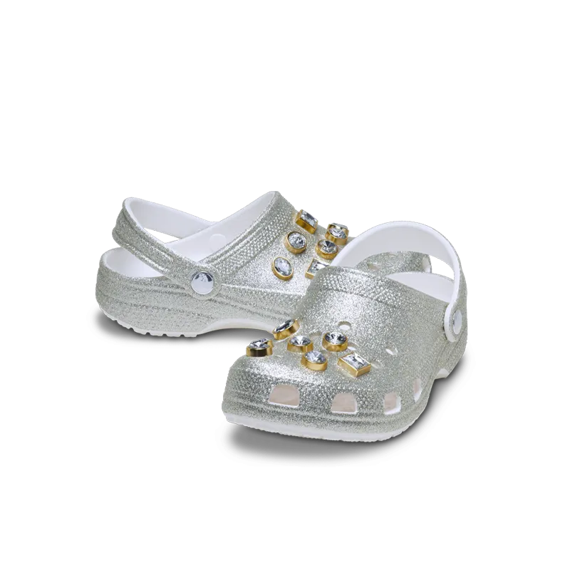 Classic Glitter Embellished Clog Silver (PS)