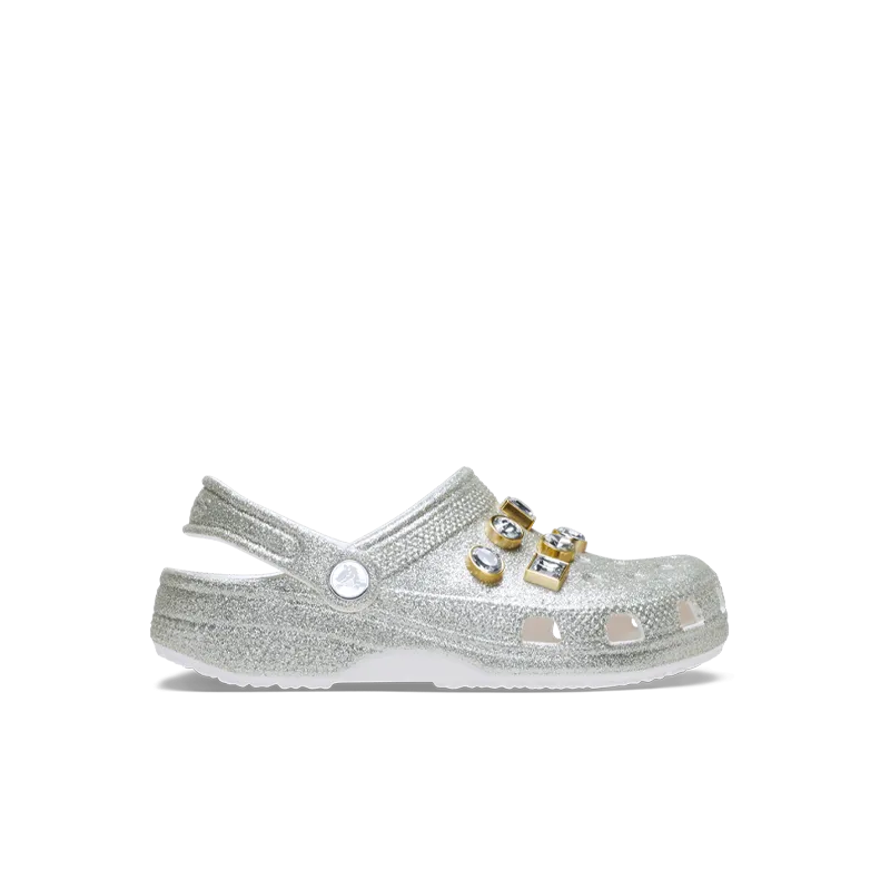 Classic Glitter Embellished Clog Silver (PS)