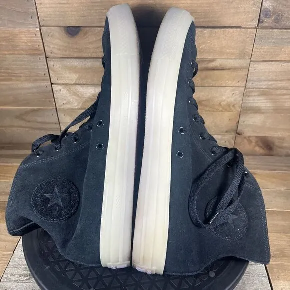 Converse Mens Size US 12 All Star 70 High Premium Black Suede Lace Up Sneakers