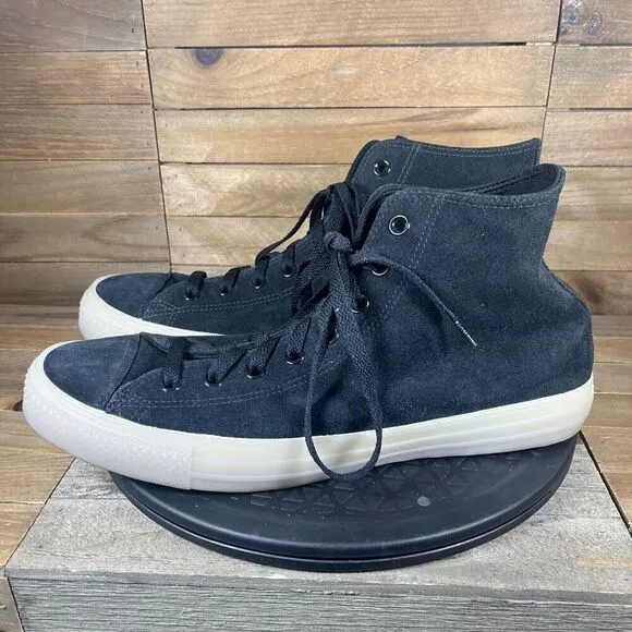 Converse Mens Size US 12 All Star 70 High Premium Black Suede Lace Up Sneakers