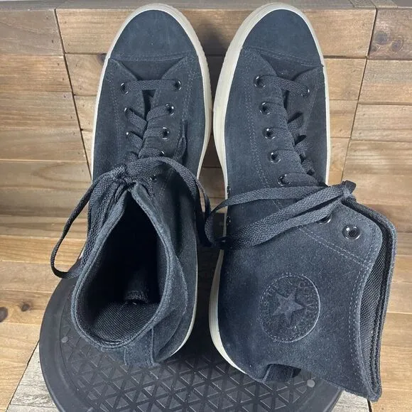 Converse Mens Size US 12 All Star 70 High Premium Black Suede Lace Up Sneakers