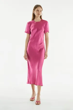 CRUSH BIAS TEE MIDI DRESS | WATERMELON