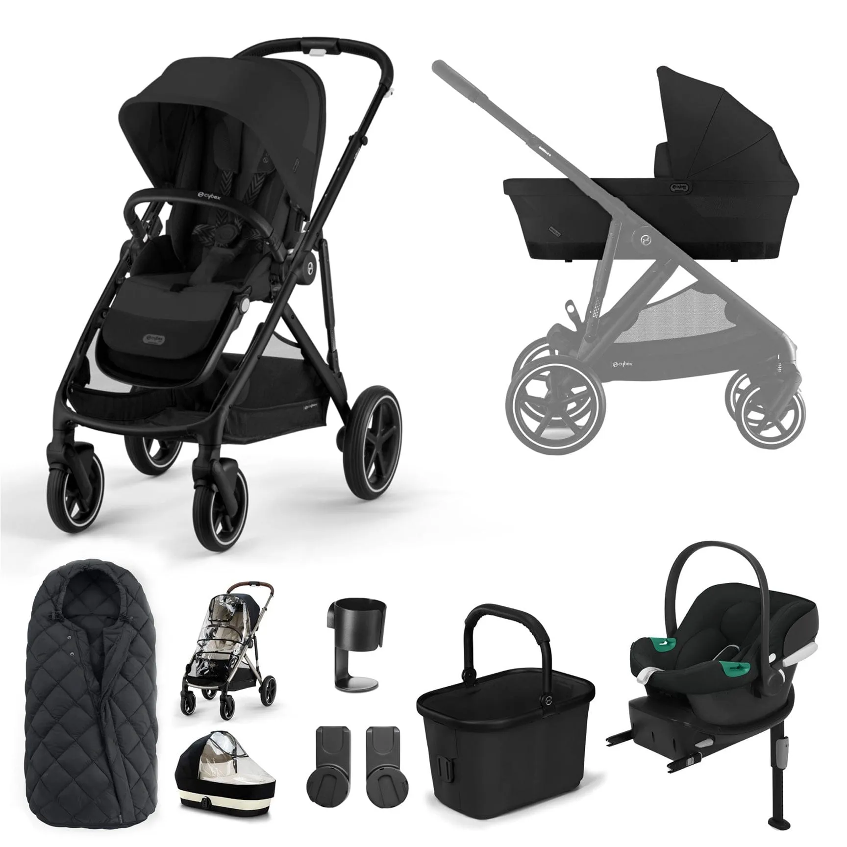 Cybex Gazelle S Comfort Bundle - Black/Moon Black
