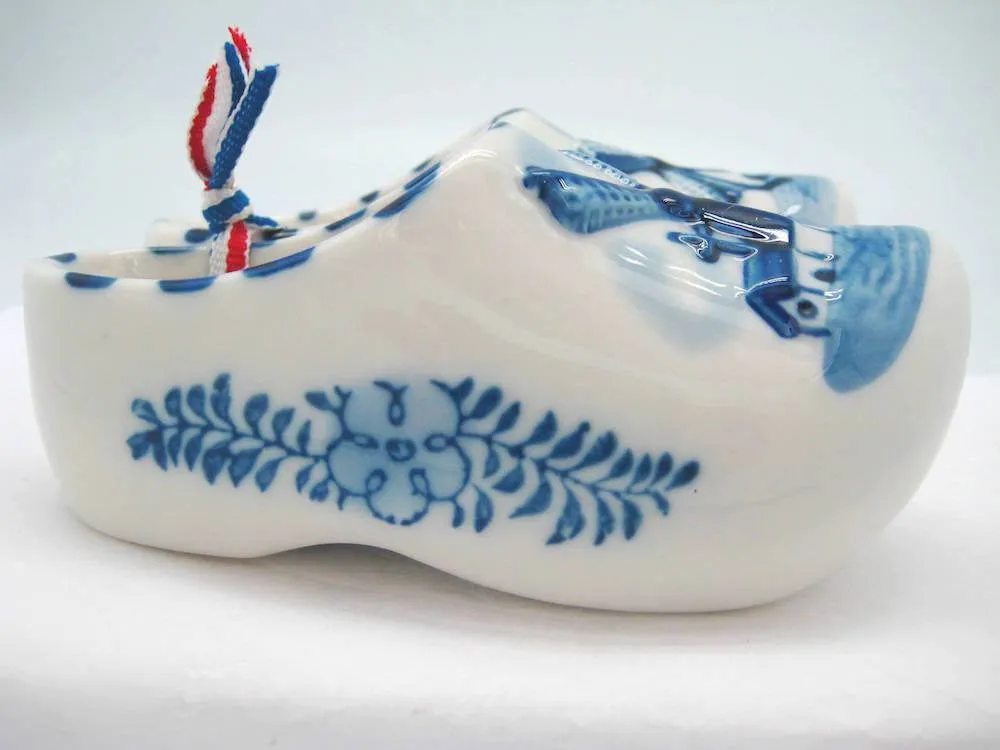 Delft Shoe Pair with Embossed Windmill Design