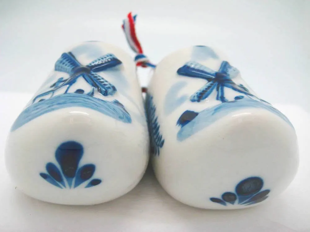 Delft Shoe Pair with Embossed Windmill Design
