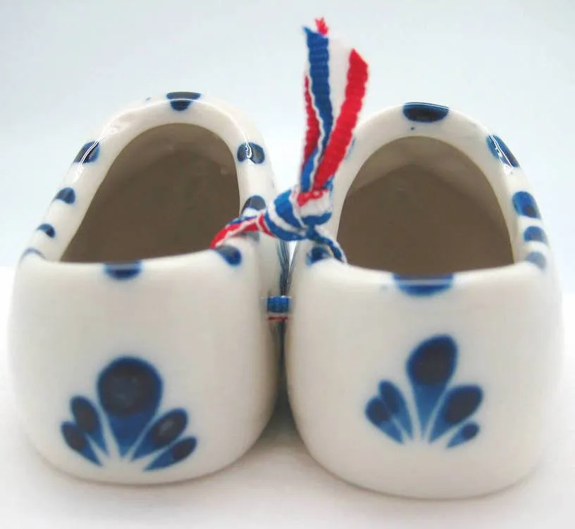 Delft Shoe Pair with Embossed Windmill Design