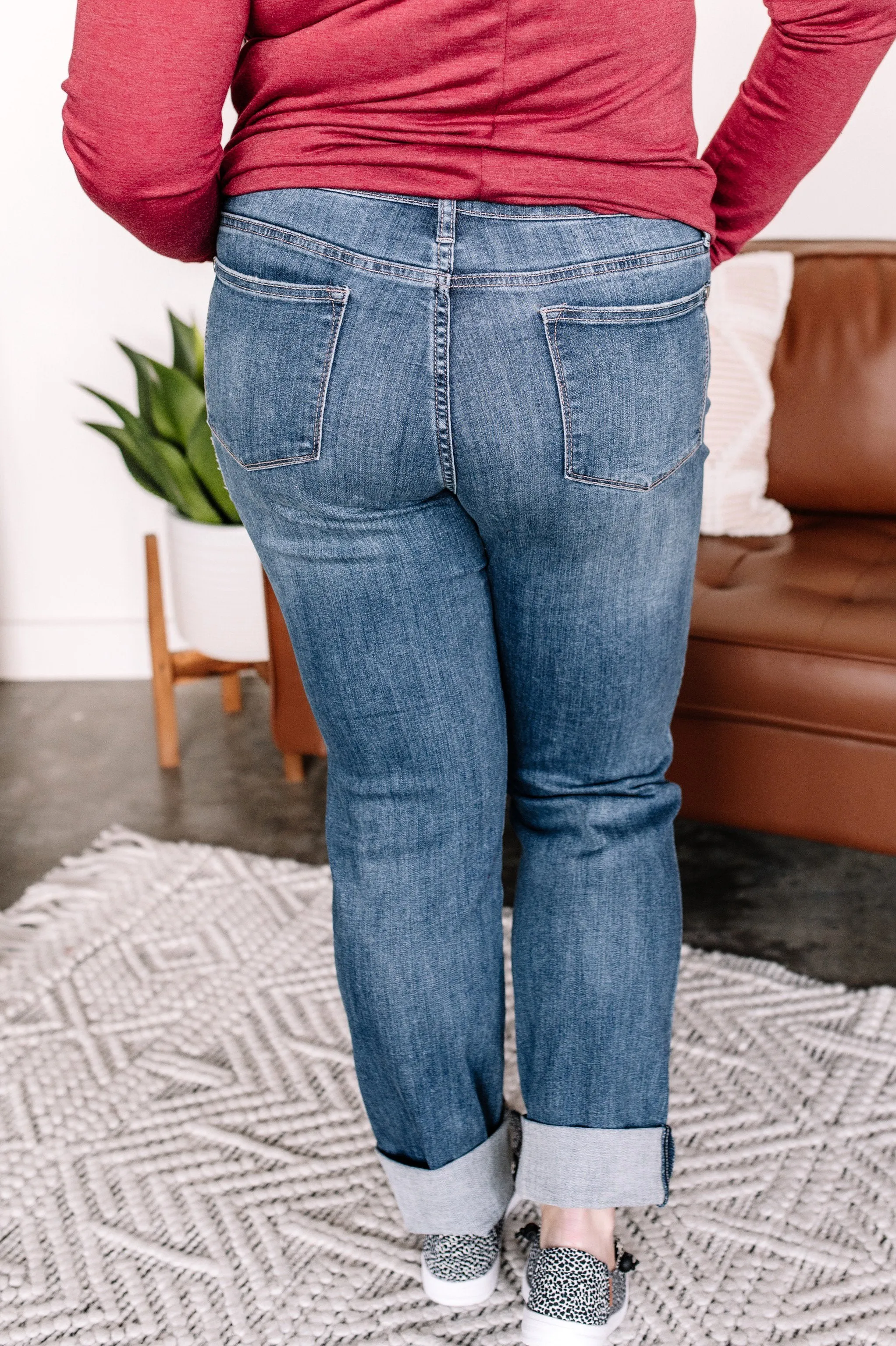 Double Trouble Midrise Long Boyfriend Judy Blue Jeans