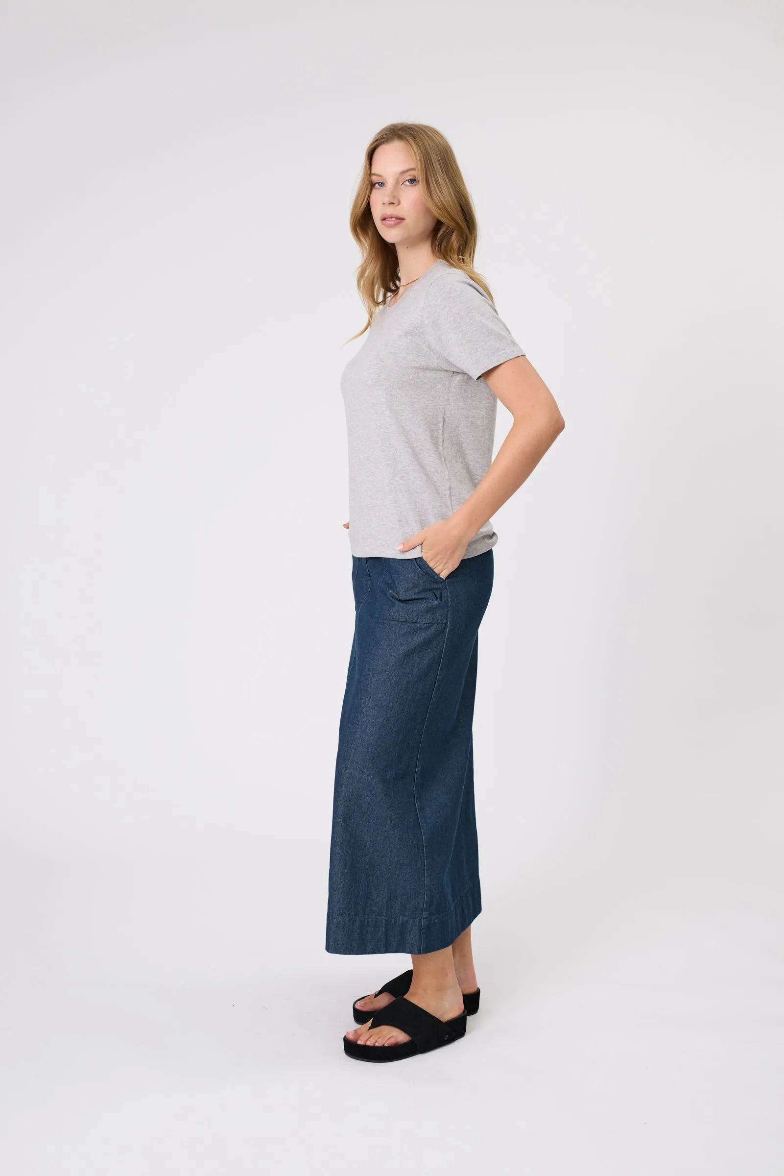 Encore Knit Tee - Grey Marle