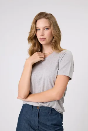 Encore Knit Tee - Grey Marle