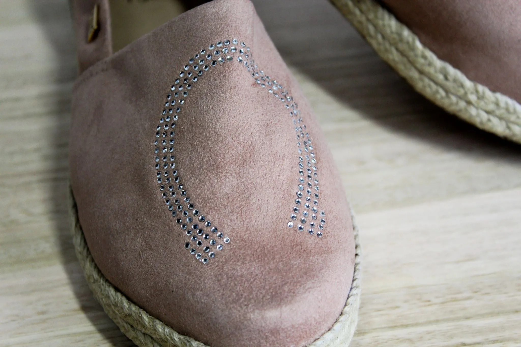 Equine Women's Loafer - Blush Suede Diamond Horse Shoes
