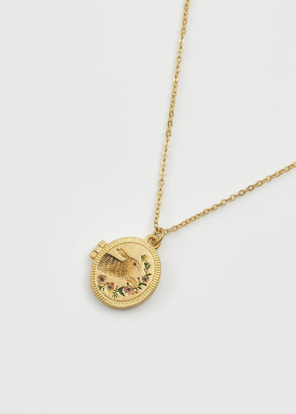 Fable England Running Bunny Locket Necklace
