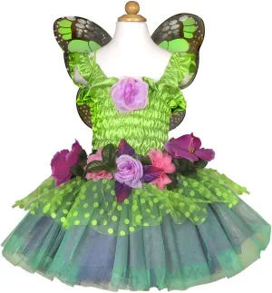 Fairy Blooms Deluxe Dress & Wings, Green, Size 3-4