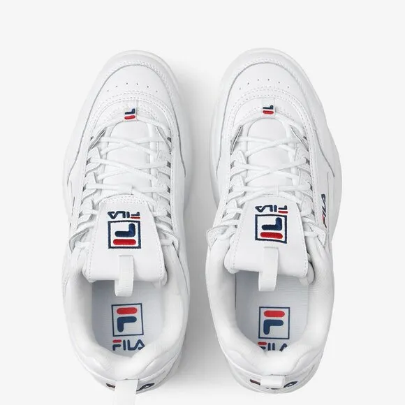 FILA KIDS WHITE DISRUPTOR II PREMIUM SNEAKERS  US 6.5