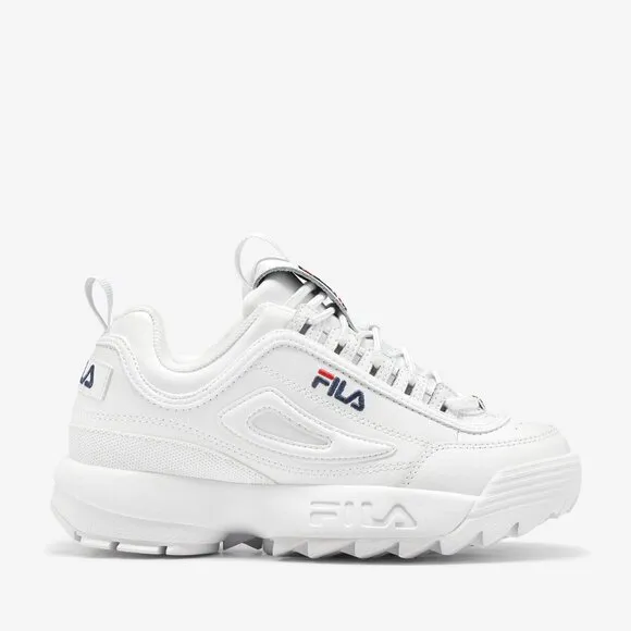 FILA KIDS WHITE DISRUPTOR II PREMIUM SNEAKERS  US 6.5