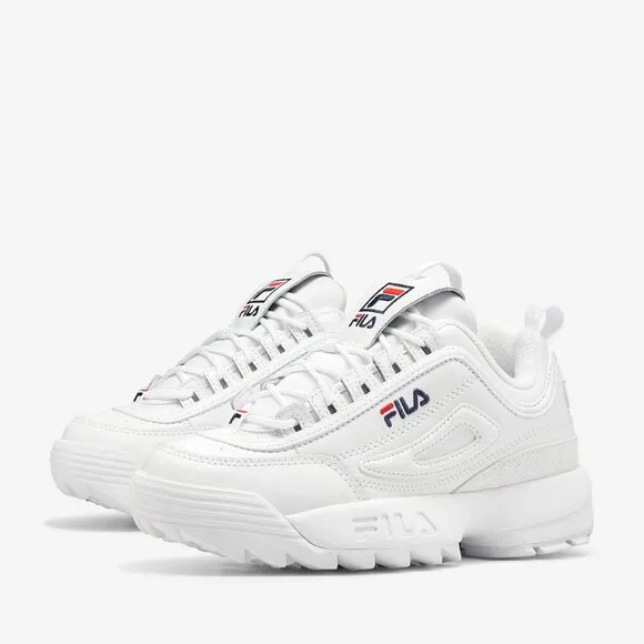 FILA KIDS WHITE DISRUPTOR II PREMIUM SNEAKERS  US 6.5