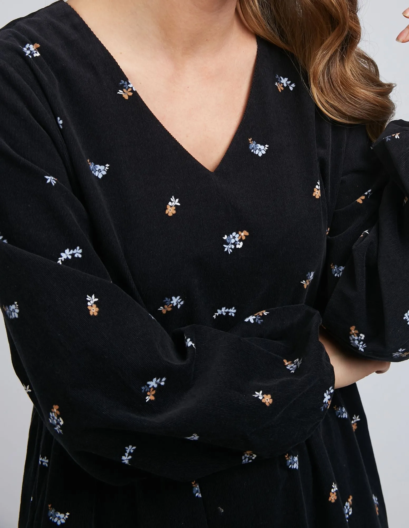 fine cord floral dress (8193010)