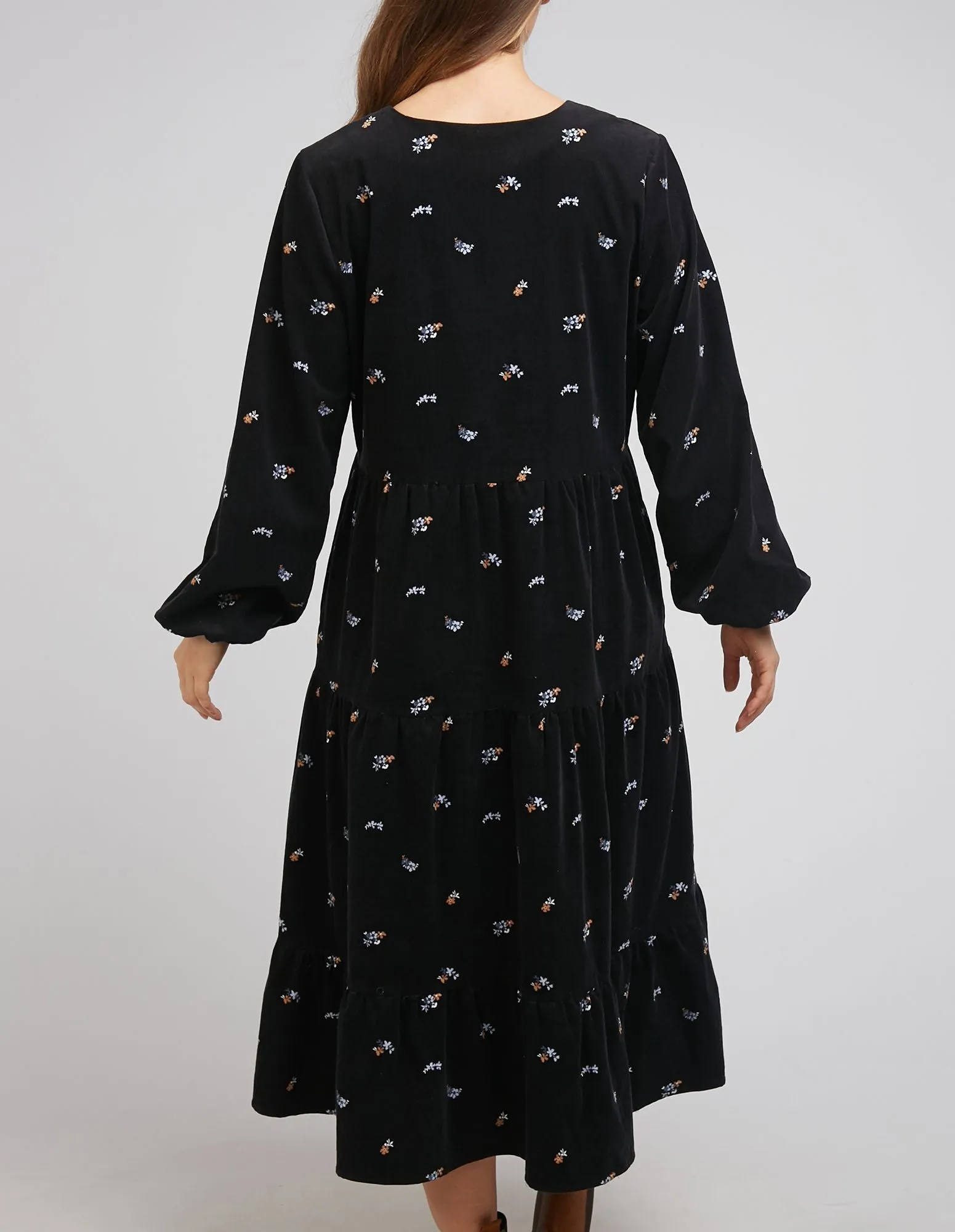 fine cord floral dress (8193010)