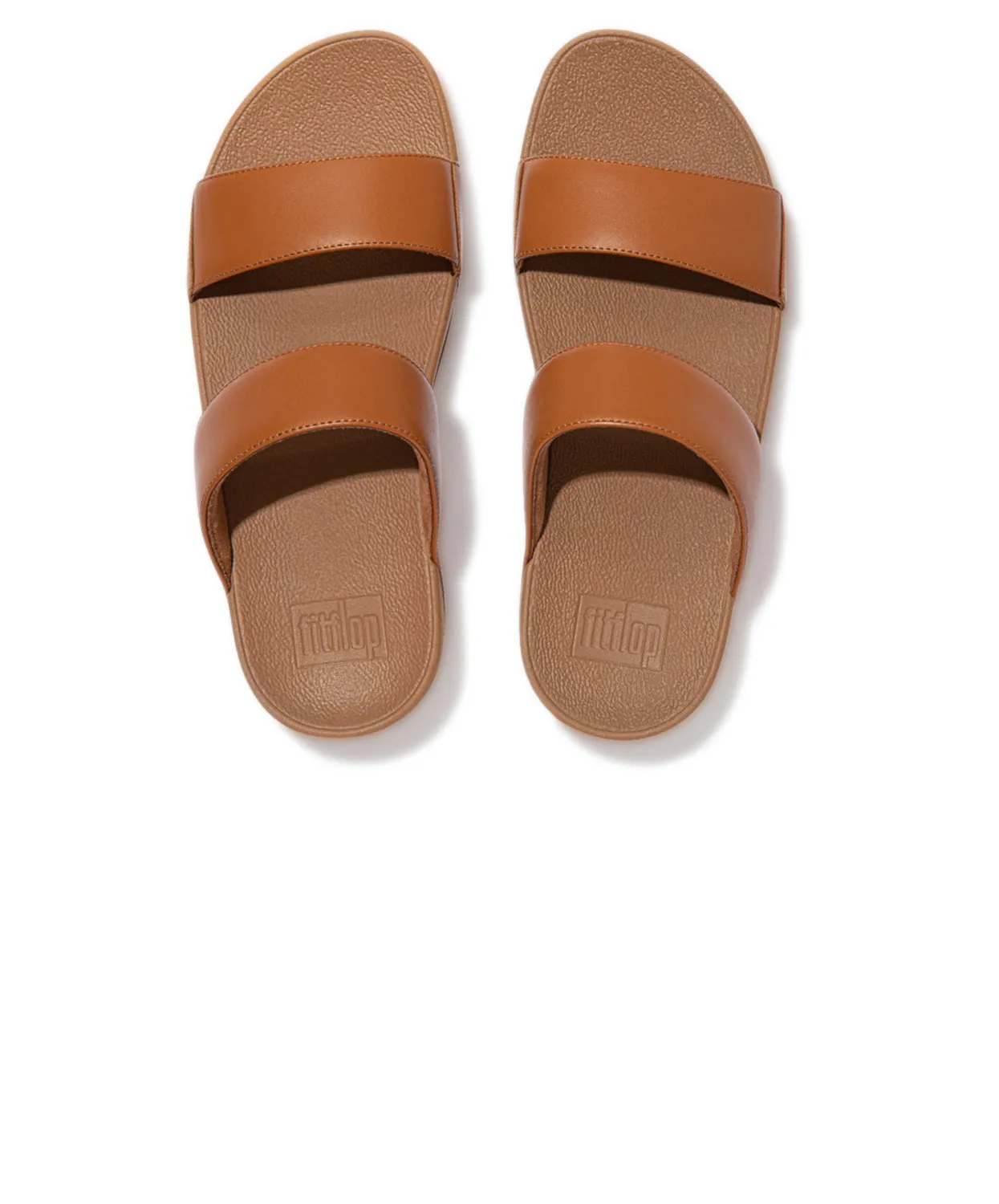 FitFlop Lulu Leather Slides Brown