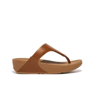 FitFlop Lulu Leather Toe Post Sandals Brown