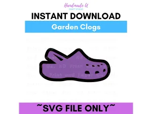 Garden Clogs SVG Cut File  -  For RA Door Tags & Crafting